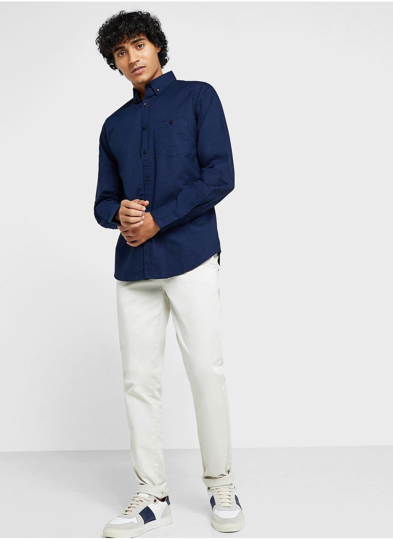 Seventy Five - Pure Cotton Casual Single Pocket Shirt - Image 1