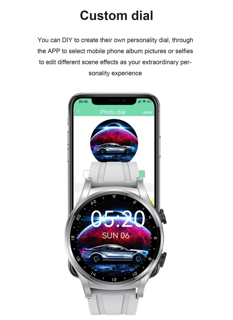 AROAQ - GT66 Smart Watch with TWS Earphones NFC Music Control 1.39 HD Screen Bluetooth Call Healthy Monitoring 100+ Sports Modes - Image 1
