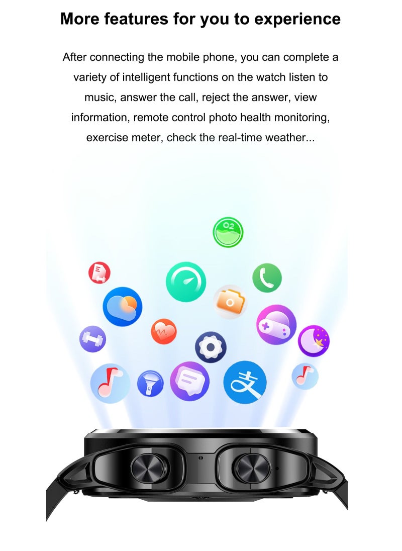 AROAQ - GT66 Smart Watch with TWS Earphones NFC Music Control 1.39 HD Screen Bluetooth Call Healthy Monitoring 100+ Sports Modes - Image 1