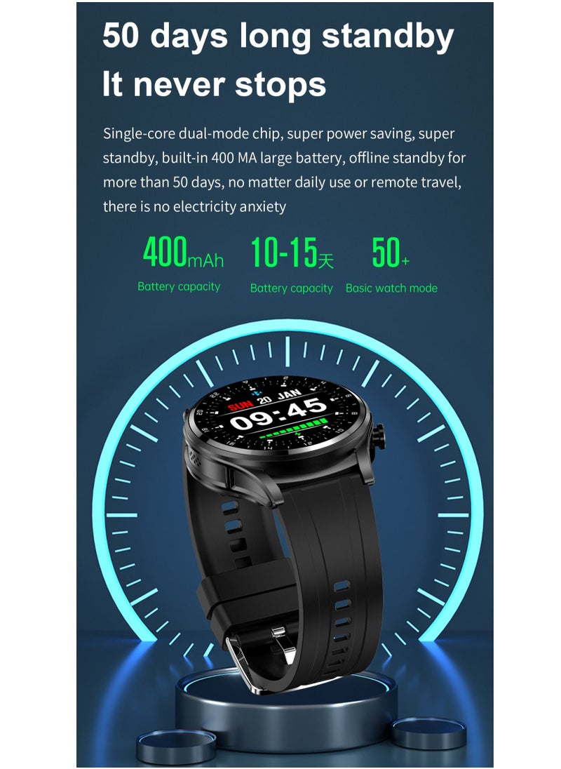 AROAQ - GT66 Smart Watch with TWS Earphones NFC Music Control 1.39 HD Screen Bluetooth Call Healthy Monitoring 100+ Sports Modes - Image 1