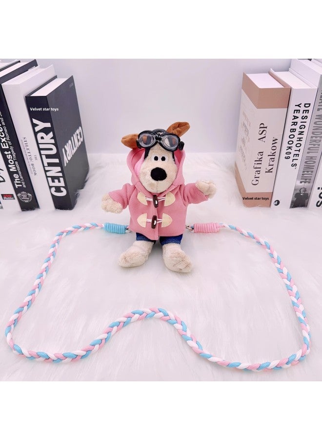 Cartoon Piloting Dog Plush Toy Mobile Phone Clip Car Decoration Doll Gift Short-Haired Animal Shape Fiber Cotton Filled Toy-Specifications:23cm Pink Windcoat-Color:ornaments  - Image 4