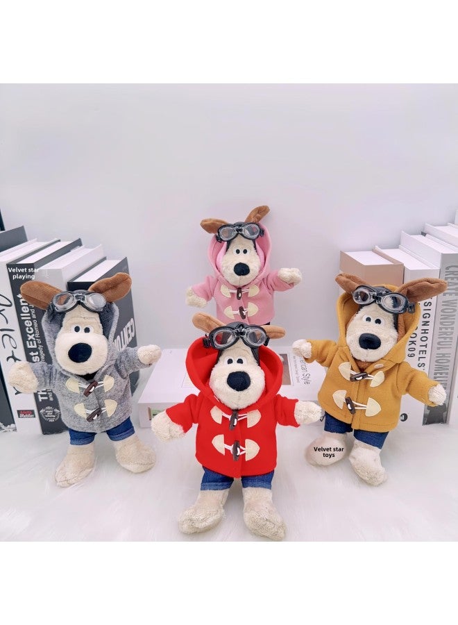 Cartoon Piloting Dog Plush Toy Mobile Phone Clip Car Decoration Doll Gift Short-Haired Animal Shape Fiber Cotton Filled Toy-Specifications:23cm Pink Windcoat-Color:ornaments  - Image 2