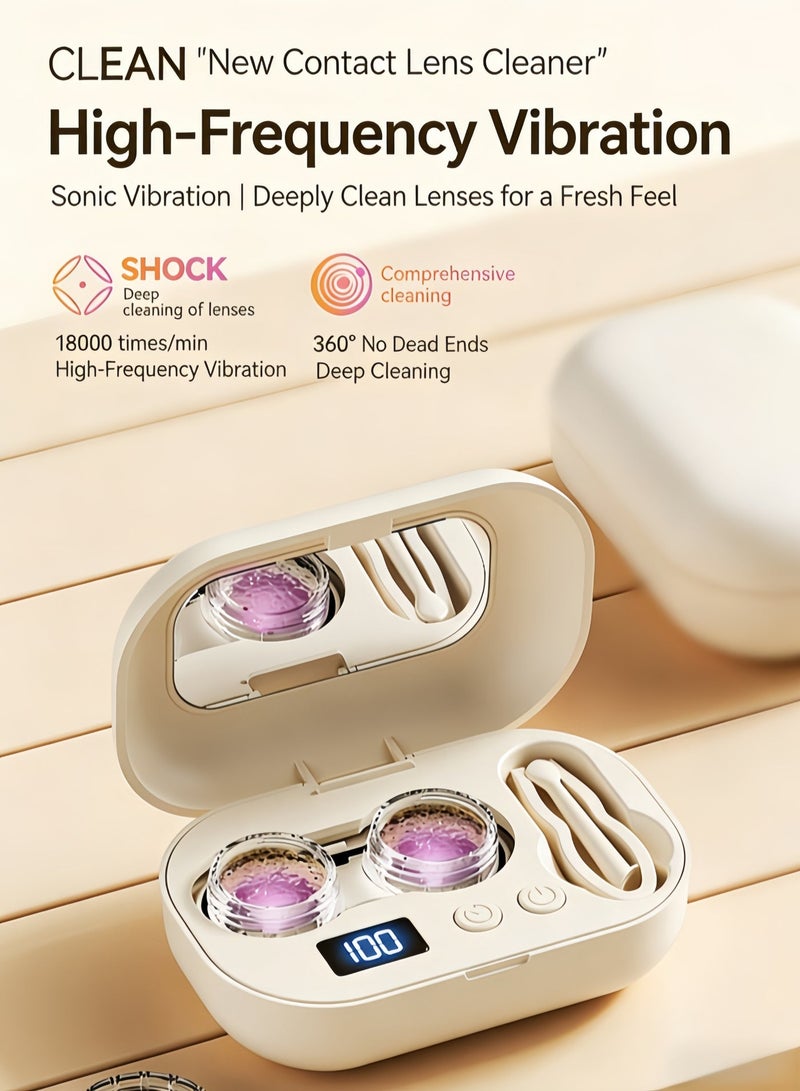 Sthxyfaith Portable Contact Lens Cleaner Timed Cleaning Function, Rechargeable Contact Lens Case Suitable for Colored Lenses and Corneal Reshaping Lenses - Image 4