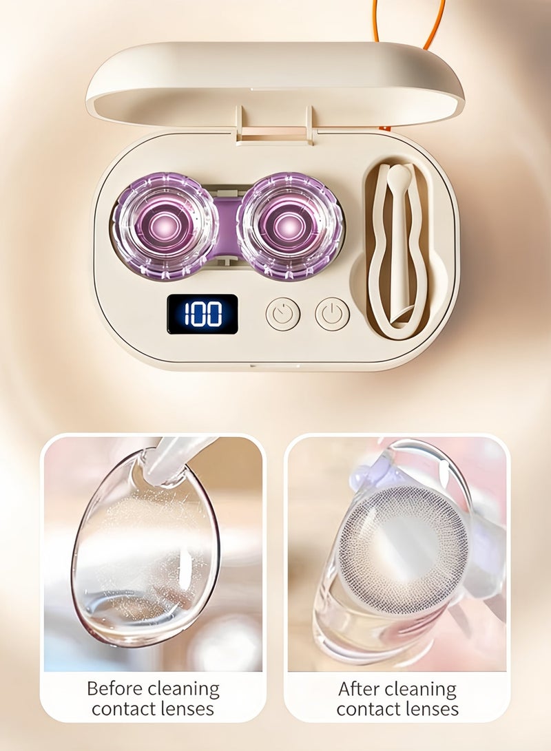 Sthxyfaith Portable Contact Lens Cleaner Timed Cleaning Function, Rechargeable Contact Lens Case Suitable for Colored Lenses and Corneal Reshaping Lenses - Image 5