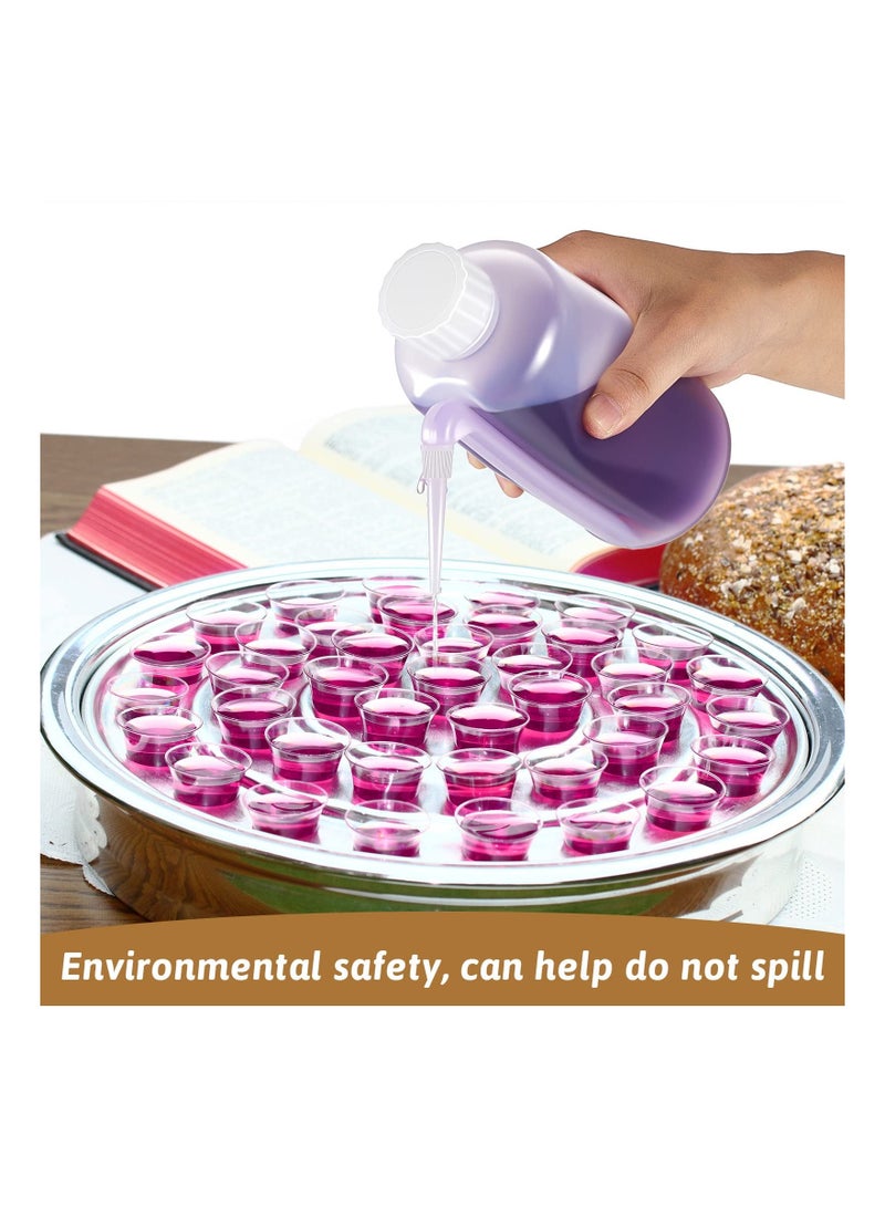 5 Pieces Communion Cup Filler, Church Juice Dispenser Side Straw Bottle Filler Holy Condiment Container Ceremony Squeeze Bottles Religious Event Dispenser for Ceremony Communion Supplies, 17 oz - Image 5