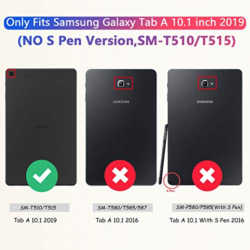 Dteck Case for Samsung Galaxy Tab A 10.1 Case 2019 Model SM-T510/SM-T515, Multi-Angle Viewing Protective PU Leather Folio Cover for Samsung Tab A 10.1 2019 Release Tablet, Smile - Image 2