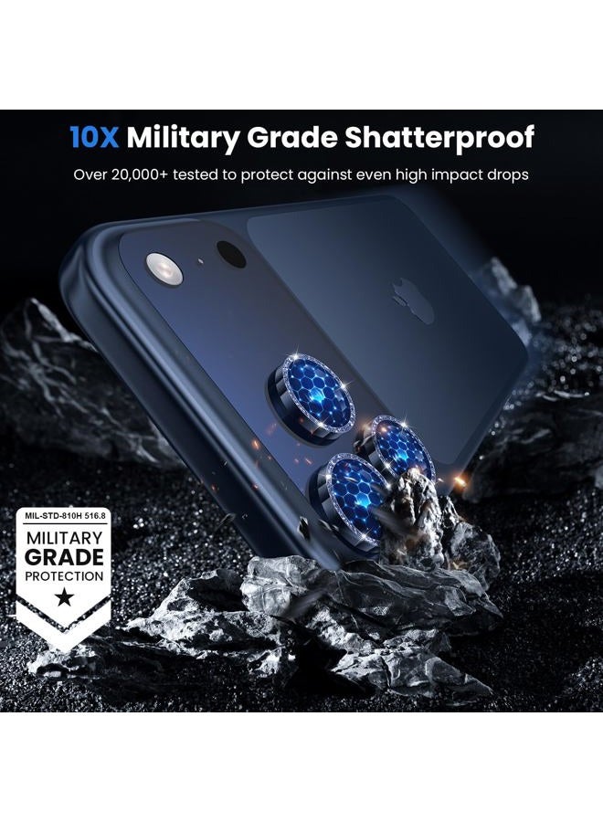 wsken AWH Wsken Camera Lens Protector Shatterproof Ultra HD 9H Tempered Glass with Metal Ring, Film and Scratch Resistent for 17 Pro/17 Pro Max, Glitter Blue - Image 5