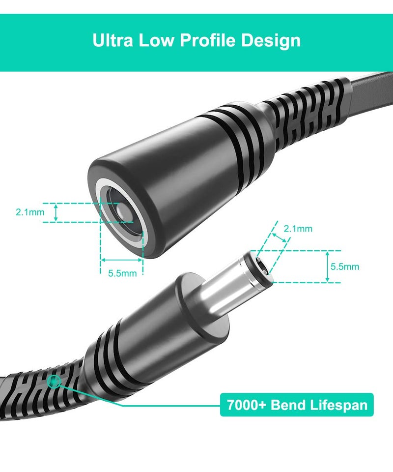 Itramax كابل تمديد Itramax بطول 10 أقدام 12 فولت DC (عبوة 2) ، محول طاقة DC 2.1 مم × 5.5 مم 5521 ، كابل تمديد مسطح ، سلك أنثوي إلى ذكر لشبكة IP ، كاميرات CCTV ، DVRs والمزيد من الأجهزة ، 5 فولت ، 9 فولت ، 24 فولت ، 12 فولت - Image 3