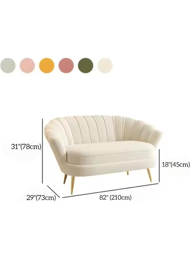 Poppins Home Modern Royal Velvet Petal Sofa Set â€“ Luxury 2-Seater or 3-Seater Couch for Living Room, Home, or Office Comfort (White, 3-Seater)  - Image 2