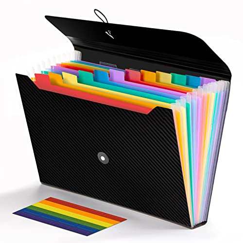 Nicecho Expanding File Folder, 13 Pockets Accordion File Holder Organizer, A4 Letter Size Paper Document Receipt Organizer Accordian Filing Folder for Classroom, Home, Office and Travel - Image 1