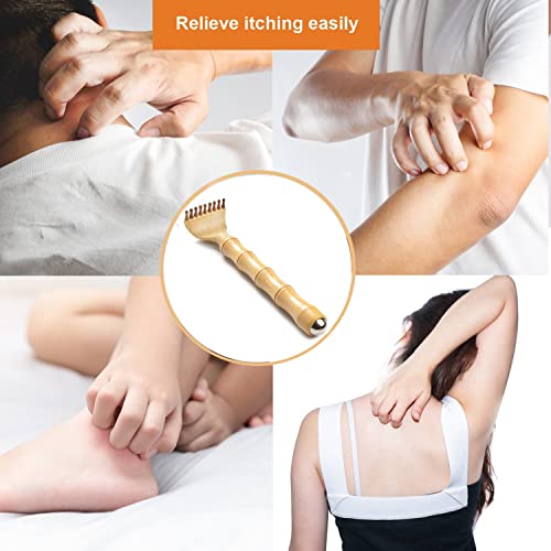 YEHORIN Back Scratcher Telescoping, Portable Extendable Bamboo Backscratcher for Men for Women with Beautiful Gift Packaging, Body Scratcher for Adults（Roll Ball） - Image 2