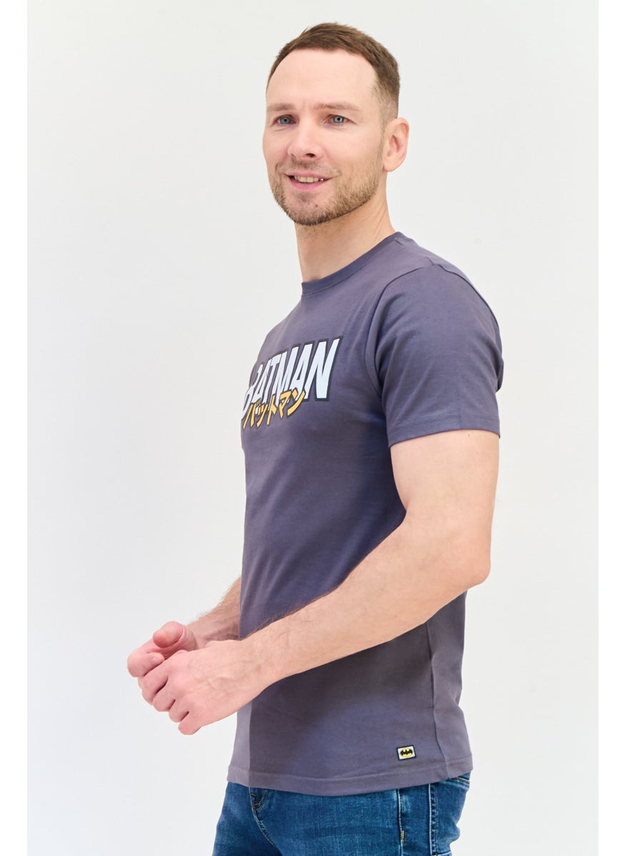 Batman Men Crew Neck Short Sleeves Graphic Printed T-Shirt, Dark Grey  - Image 2