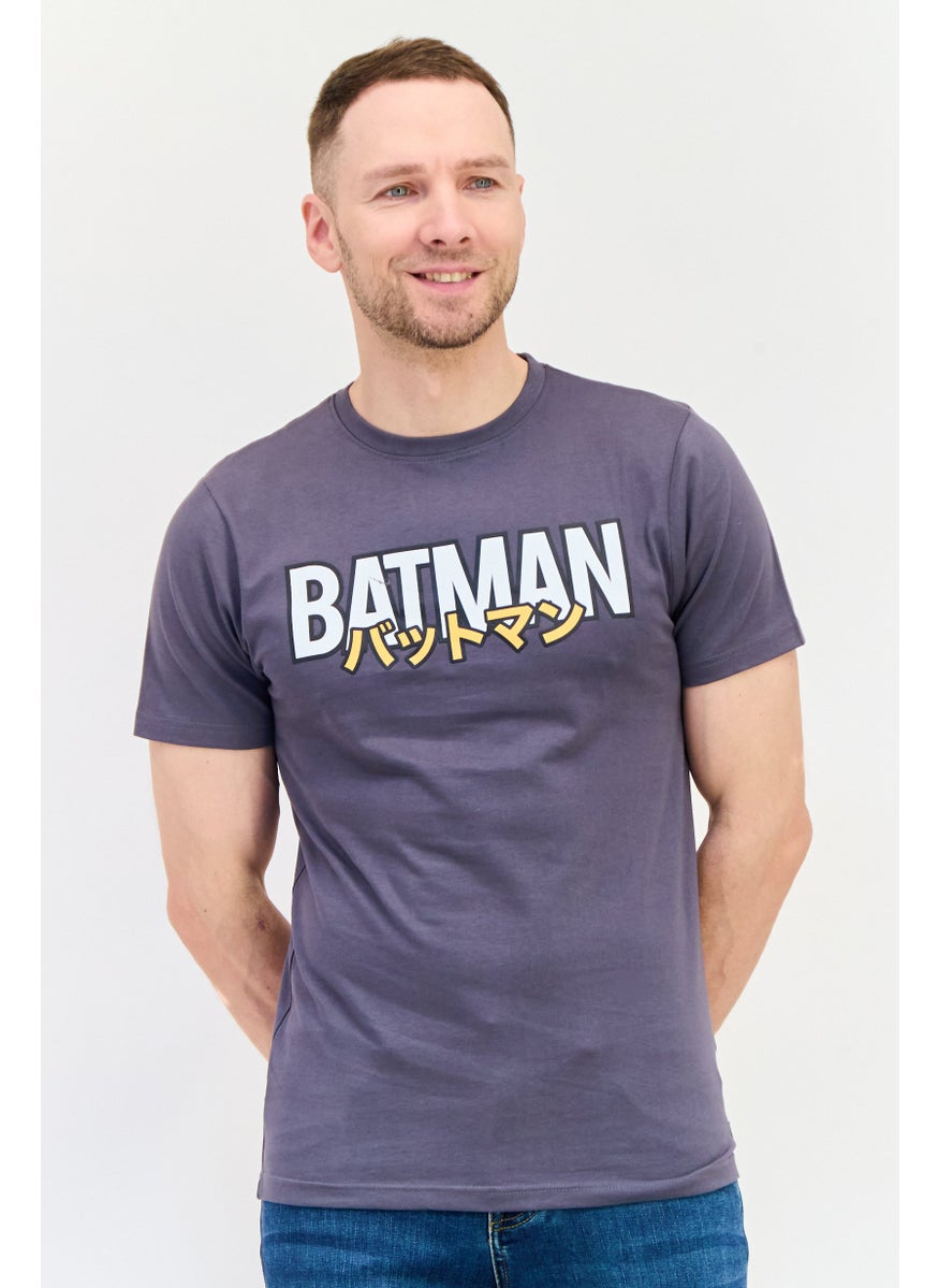 Batman Men Crew Neck Short Sleeves Graphic Printed T-Shirt, Dark Grey  - Image 1