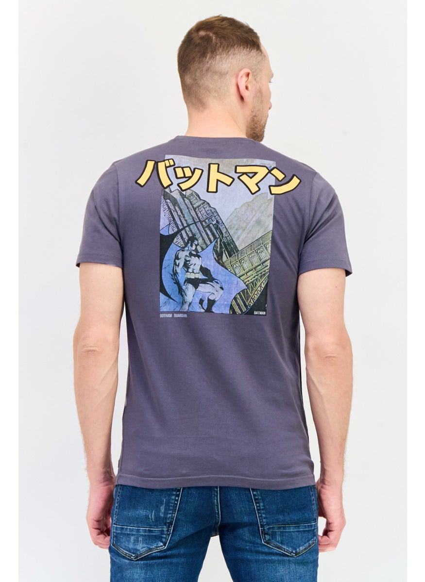 Batman Men Crew Neck Short Sleeves Graphic Printed T-Shirt, Dark Grey  - Image 3
