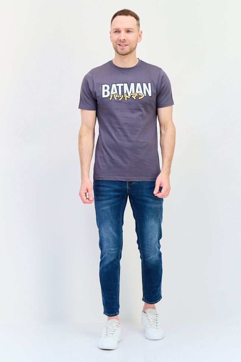 Batman Men Crew Neck Short Sleeves Graphic Print T-Shirt, Dark Grey - Image 4