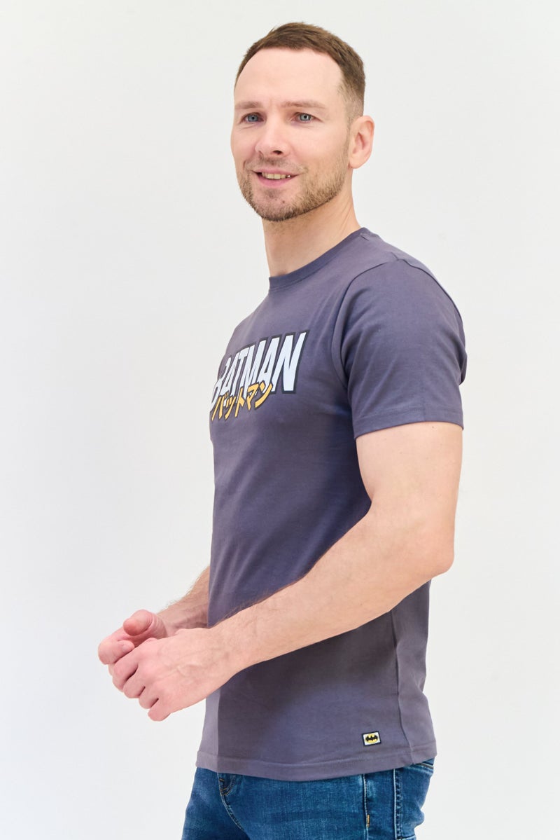 Batman Men Crew Neck Short Sleeves Graphic Print T-Shirt, Dark Grey - Image 2