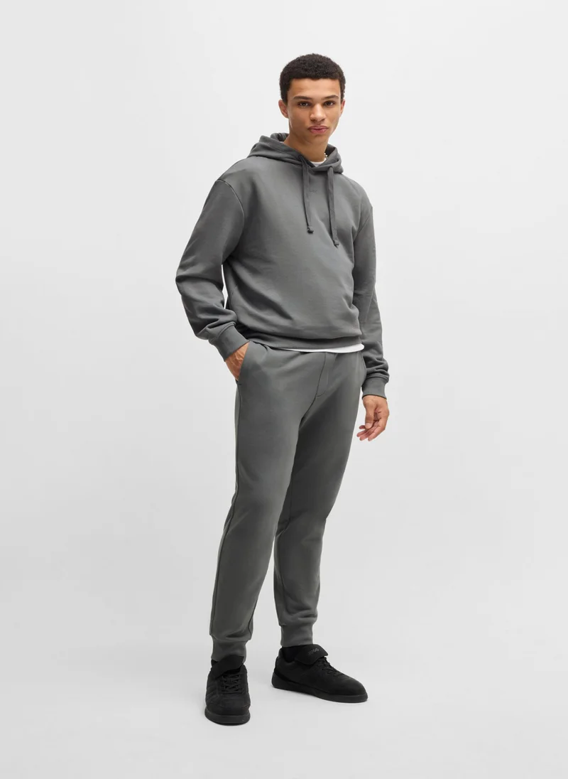 HUGO Cotton-terry tracksuit bottoms with logo print
