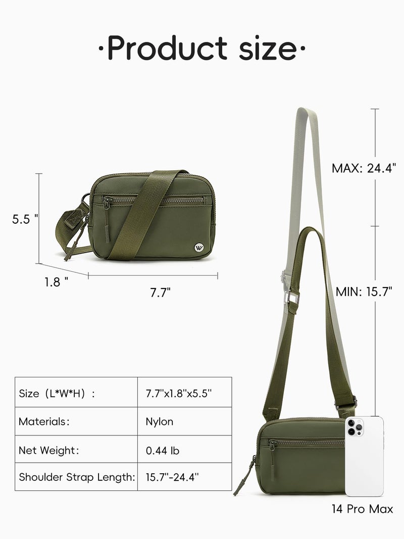 WESTBRONCO Small Crossbody Bags for Women Nylon with Adjustable Strap, Mini Crossbody Purse, Fahion Shoulder Bag for Traveling Workout Green - Image 3