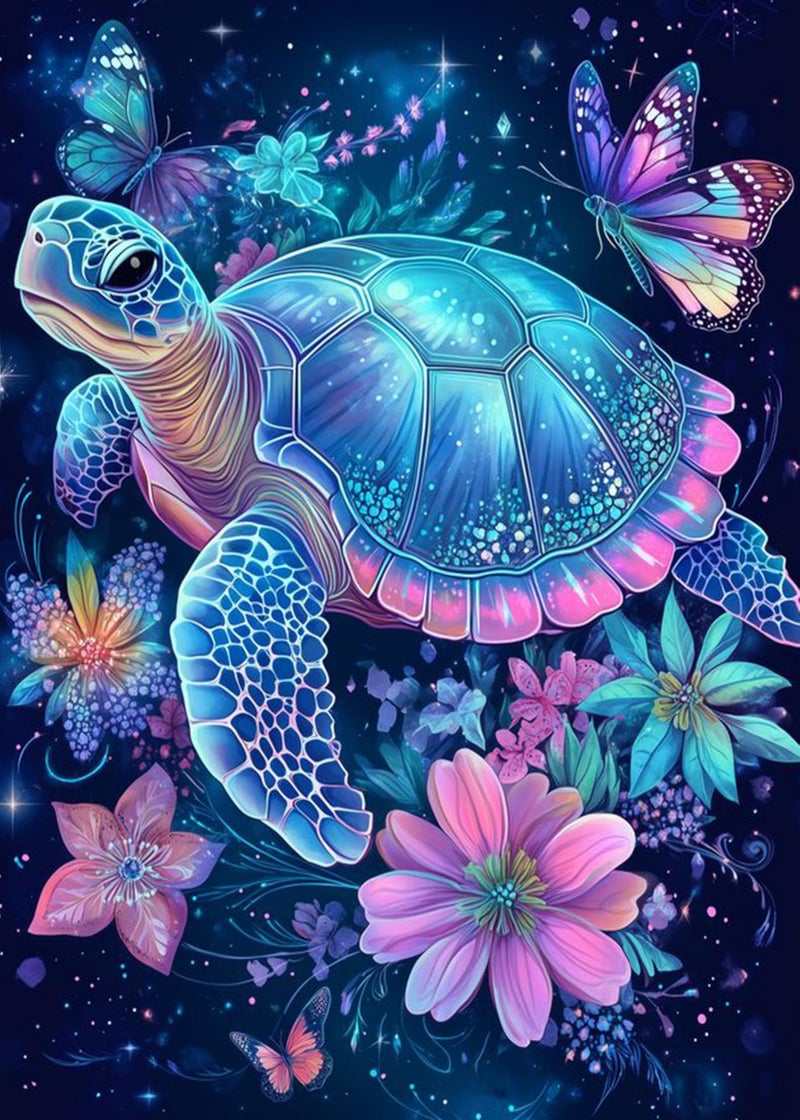 Yanfairy Turtle Diamond Art Painting Kits for Adults, Full Drill Diamond Dots Paintings for Beginners, Round 5D Paint with Diamonds Pictures Gem Art Painting Kits DIY Crafts Kits 12x16inch - Image 1