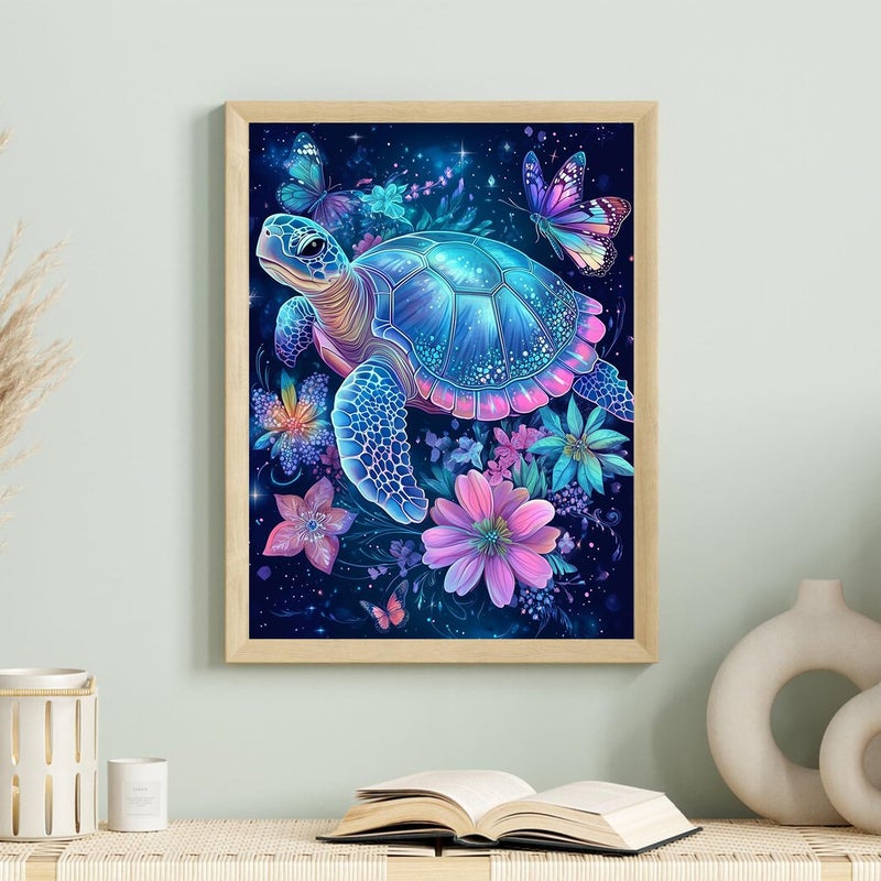Yanfairy Turtle Diamond Art Painting Kits for Adults, Full Drill Diamond Dots Paintings for Beginners, Round 5D Paint with Diamonds Pictures Gem Art Painting Kits DIY Crafts Kits 12x16inch - Image 2