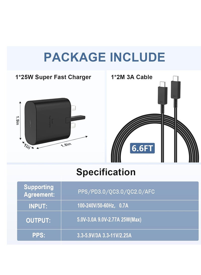 25W Super Fast Charger for Samsung, Gcstnn PPS PD3.0 USB-C Charger for Samsung Galaxy S23 Ultra S23+ S23 S22 Ultra S21+ A53 5G A54 Z Fold