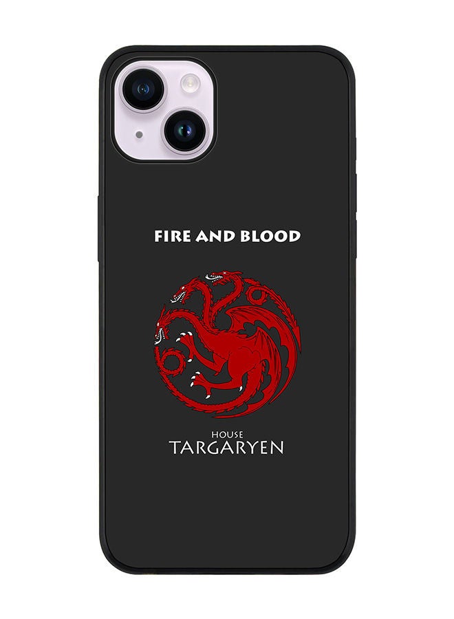 Stylizedd Rugged Black edge case for Apple iPhone 14 Slim fit Soft Case Flexible Rubber Edges Anti Drop TPU Gel Thin Cover - GOT House Targaryen  - Image 1