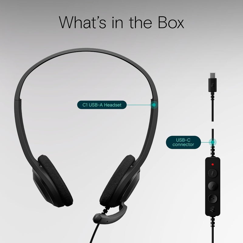 EPOS سماعة رأس سلكية على الأذن USB-C عالية الدقة - جودة صوت واضحة كريستالية، ميكروفون استثنائي لتقليل الضوضاء، تصميم مريح للاستخدام المطول، معتمد من Chromebook للتكامل السلس - Image 5