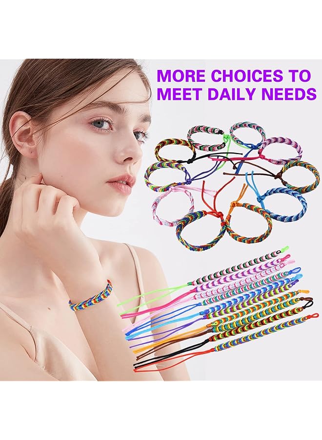 erorex Friendship Bracelet Hand Handmade Braided Bracelet Adjustable Colorful Strings Bracelet Birthday Gifts For Women Girls Boy Couple Bracelet - Image 2