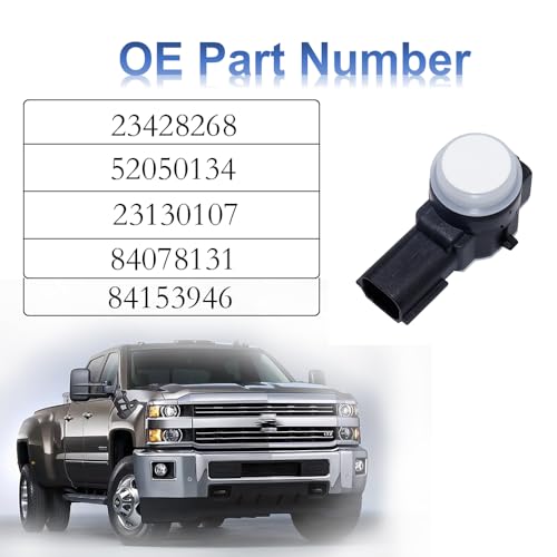 MANATEE 23428268 84153946 Front Rear Bumper PDC Parking Aid Sensor for Cadillac Chevy GMC Buick Bolt Silverado Impala Malibu Sierra 1500 2500 3500 HD Yukon XL Encore Lacrosse CTS CT6 XT5 XTS (White) - Image 2