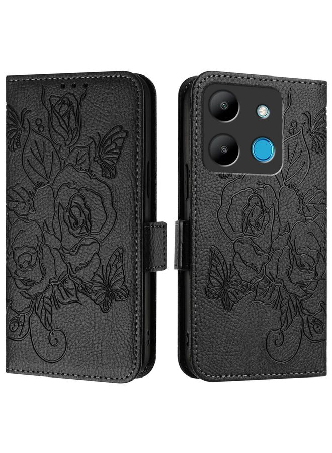 زبون جراب لهاتف Infinix Smart 7 HD / 7 Indian / 7 Plus من الجلد المنقوش باللون الوردي RFID ومضاد للسرقة - Image 2