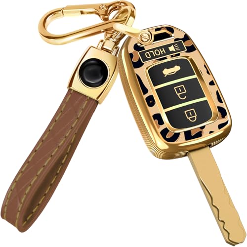 Lucrum Compatible with Honda Key Fob Cover & Leather Keychain - TPU Keyfob Case for Accord Civic CR-V HR-V Pilot Ridgeline SE LX, For 4 Button Remote (2014-2022) - Leo Vibe - Image 1