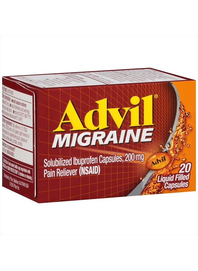 Advil كبسولات سائلة مملوءة بالصداع النصفي، بني، 20 عدداً - Image 5