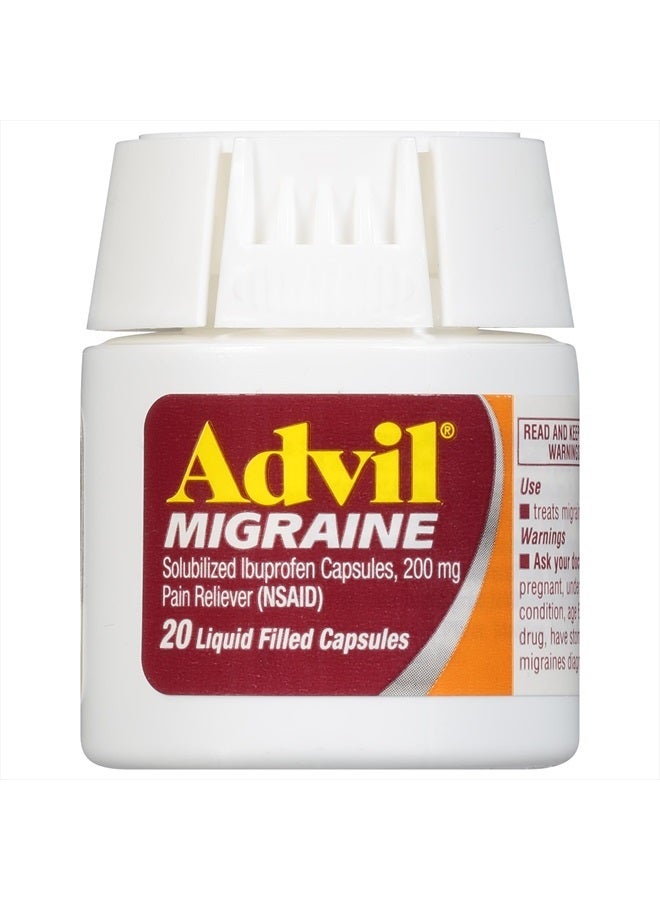 Advil كبسولات سائلة مملوءة بالصداع النصفي، بني، 20 عدداً - Image 3