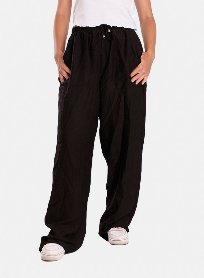 RAVIN Elastic Waist Textured Wide Pants - Image 2