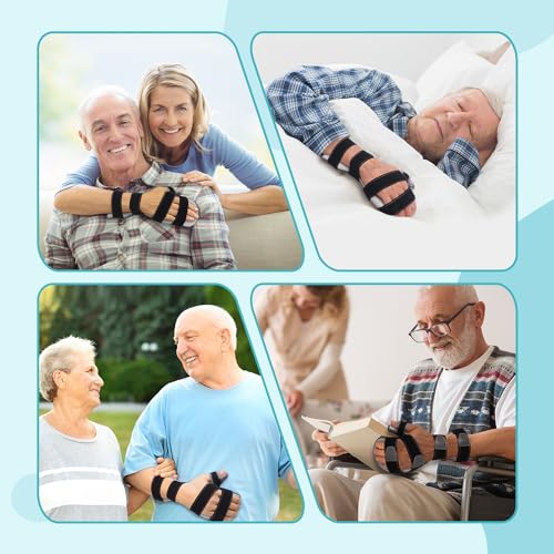 DrFinger دعامة اليد لعلاج السكتة الدماغية لتقويم الأصابع مع دعم راحة 5 أصابع، لمنع انحناء الأصابع، انقباض دوبويترين، تشنجات اليد، تناسب اليد اليمنى واليسرى، للرجال والنساء - M - Image 5