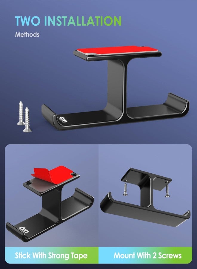 6amLifestyle All Aluminum Headset & Headphone Stand Hanger Under Desk Headphone Holder Hook with Strong Adhesive & Screws, Desk Accessories for PC Gaming Headset Holder Mount, Office Table Shelf Storage,Bag Hooks - Image 4