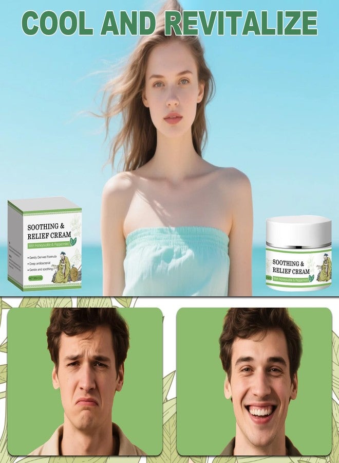 KUNAL 2Pcs Soothing Relief Cream,Herbal Moisturizer for Sensitive Skin,Natural Hydrating & Cooling Ointment,Cream to Relieve Dryness and Irritation for Daily Skin Care（30g/1.06oz） - Image 5