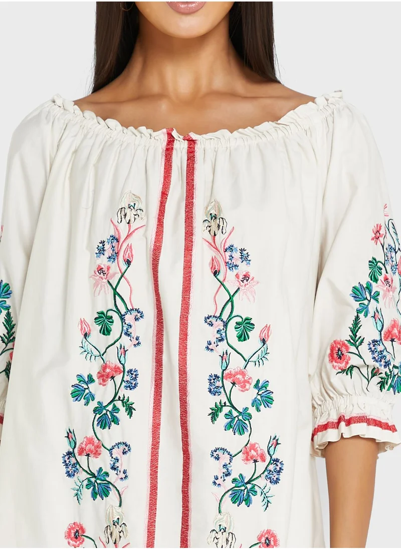 GANT Embroidered Floral Printed Dress