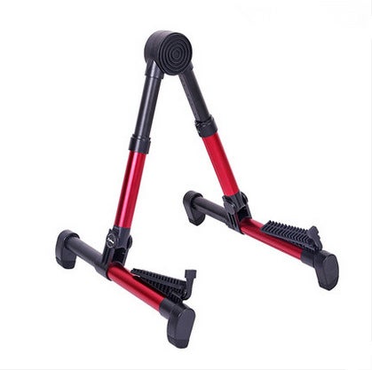 Generic Folk Guitar Stand Foldable Vertical Adjustable Red 