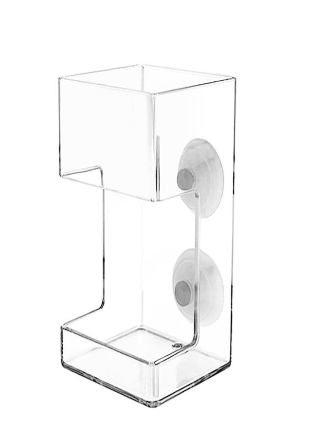 PetPhindU No Mess Aquarium Feeder, Acrylic Clear Fish Tank Feeder with Suction Cup, Preventing Food Scattering Feeding Tray Hollow Floating Sinking Shrimp Food Holders (Square,1) - Image 4