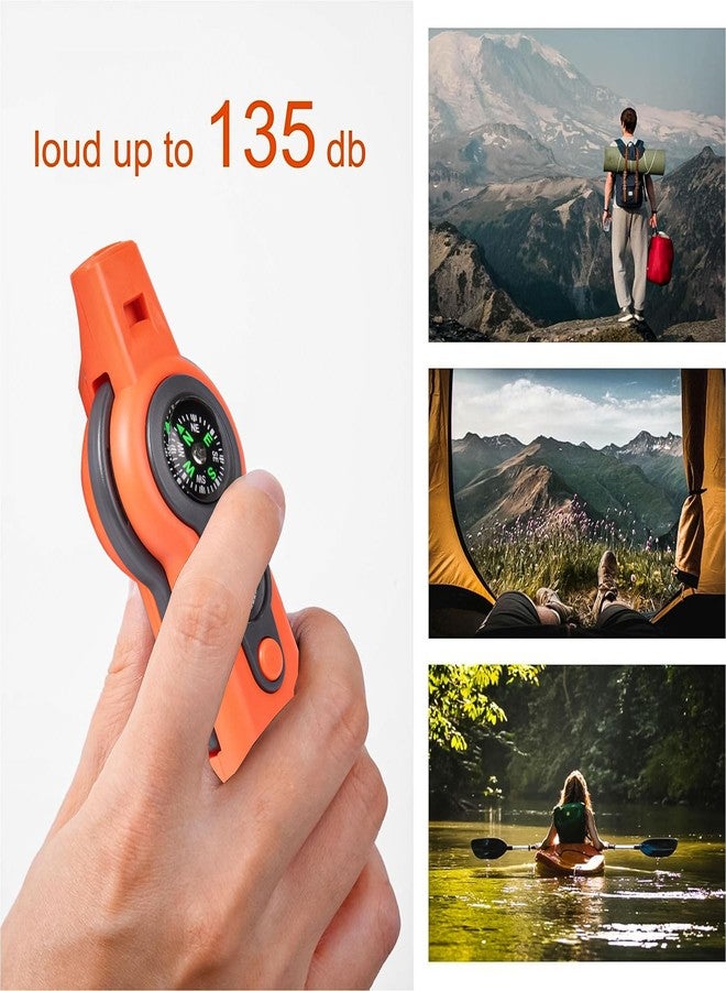 Binboll Emergency Survival Function Whistle, Outdoor Multifunctional Tool Safety Whistle with Lanyard, Ideal for Kayaking, Boating, Hiking, Camping, Climbing, Hunting, Fishing, Rescue Signaling(orange) - Image 5