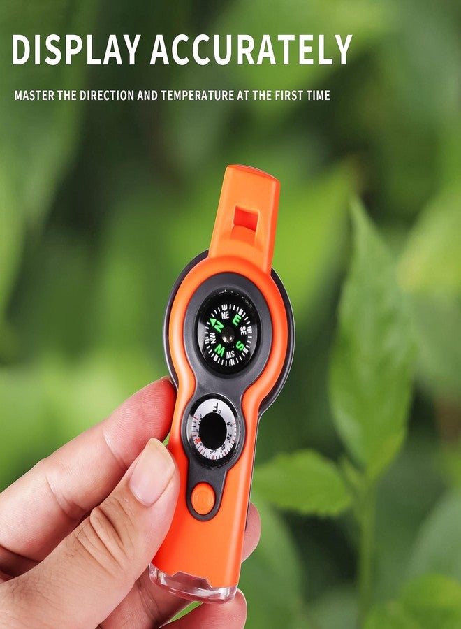 Binboll Emergency Survival Function Whistle, Outdoor Multifunctional Tool Safety Whistle with Lanyard, Ideal for Kayaking, Boating, Hiking, Camping, Climbing, Hunting, Fishing, Rescue Signaling(orange) - Image 2