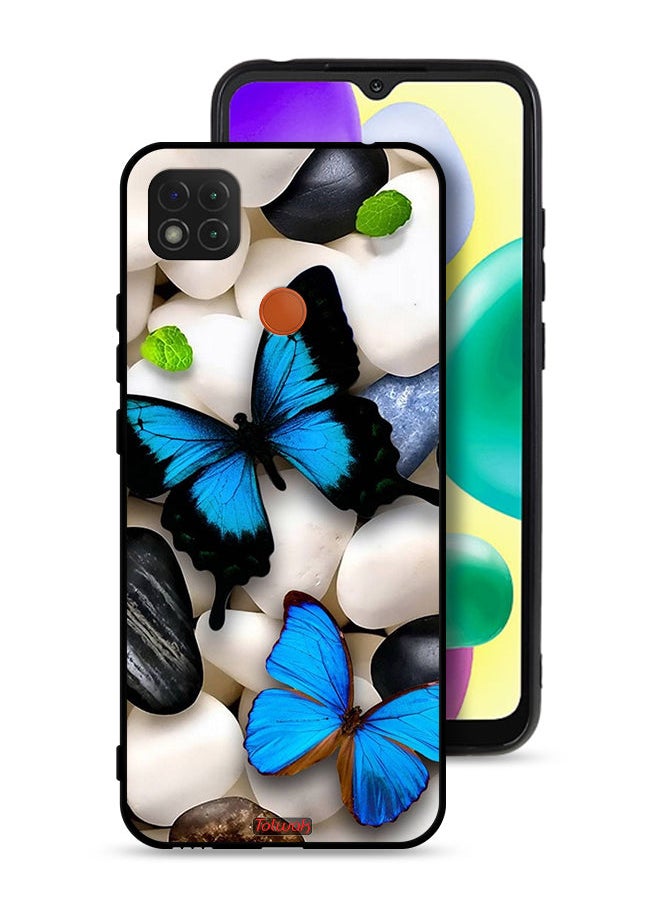 Tolwak Xiaomi Redmi 9C Protective Case Cover Butterflies On Stones  - Image 1