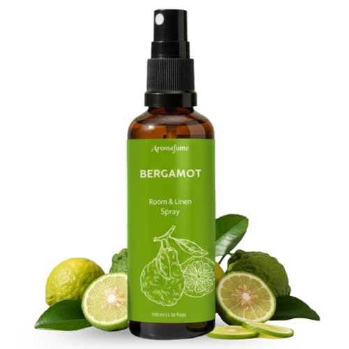 Aromafume Bergamot Room Linen Pillow Spray by Aromafume 100ml338 fl oz with Pure Bergamot Essential Oil Aromatherapy Spray for Relaxation Sleep Stress Relief Mist for Bedding Fabric - Image 1