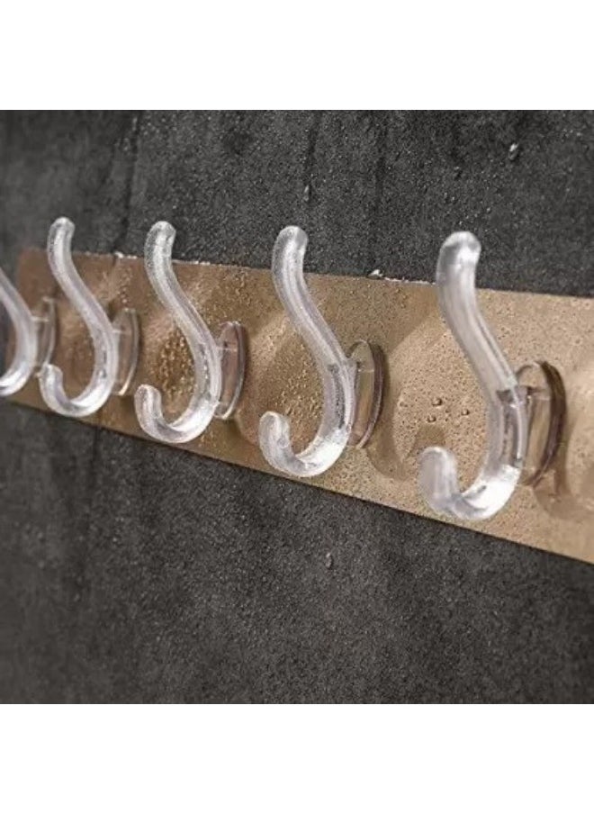 6 Adhesive Hooks For Wall Heavy Duty, Wall Hanger Sticky Hook Hook Golden  - Image 2