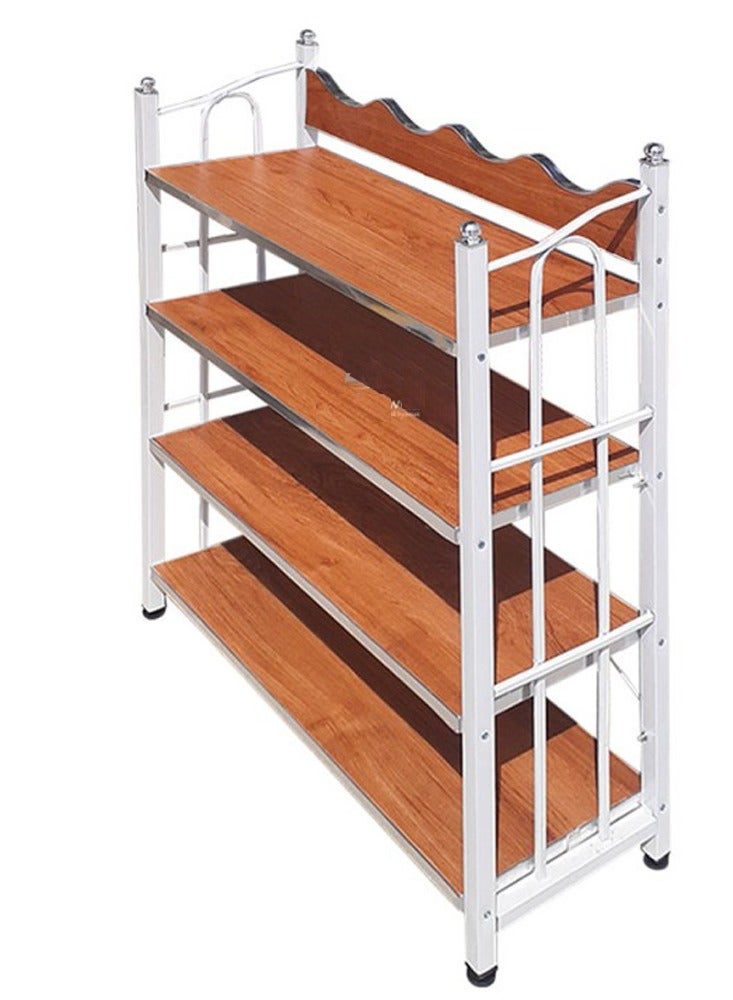 DubaiGallery Iron Shoe Rack 4 Layer Simple Household Assembly Wrought Iron White Shoe Rack Door Modern Storage Shoe Rack - Image 1