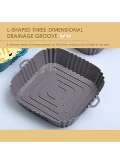 Generic 2 Pieces Of Silicone Air Fryer Tray 20 cm Square Multicolored  - Image 5