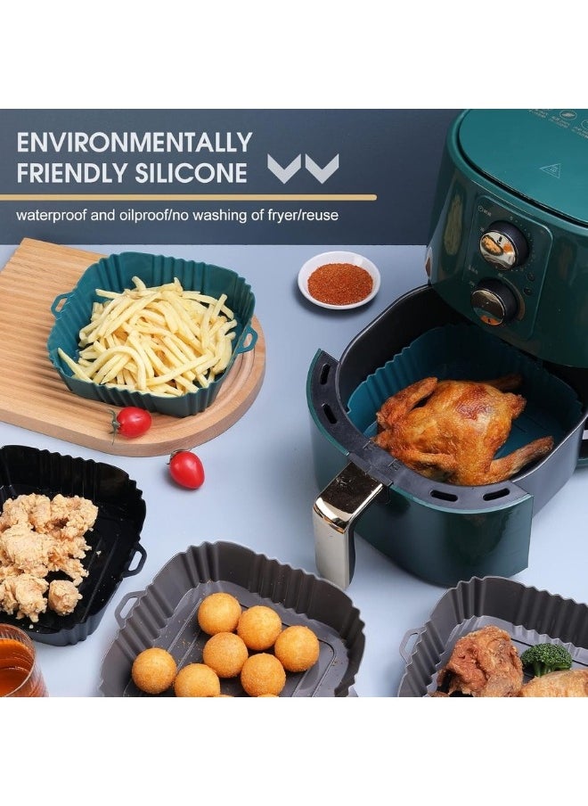 Generic 2 Pieces Of Silicone Air Fryer Tray 20 cm Square Multicolored  - Image 3