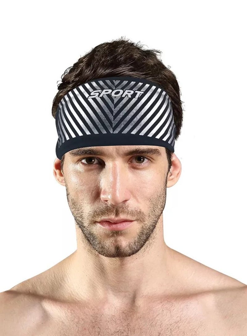Sport and Yoga Headband For Men and Women Absorb Sweat Fitness Workout for Running Jogging Basketball Football Dancing Cycling Yoga Hiking Camping. Black Color Super Light Headband Fits All and Enhanc - Image 4