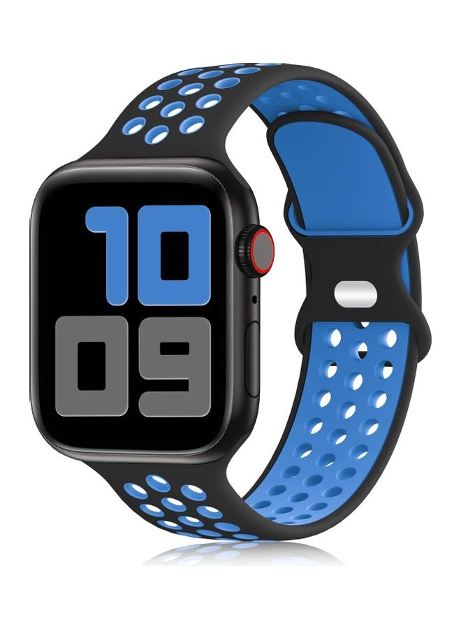 NIBEMINENT Replacement Band For Apple Watch SE/6/5/4/3/2/1 38/40 mm Black/Blue - Image 1